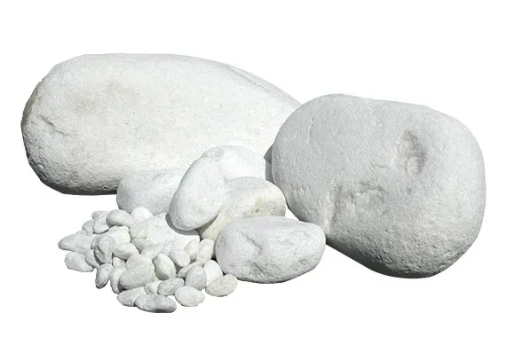 Présentation du matériau galets marbre blanc pur
