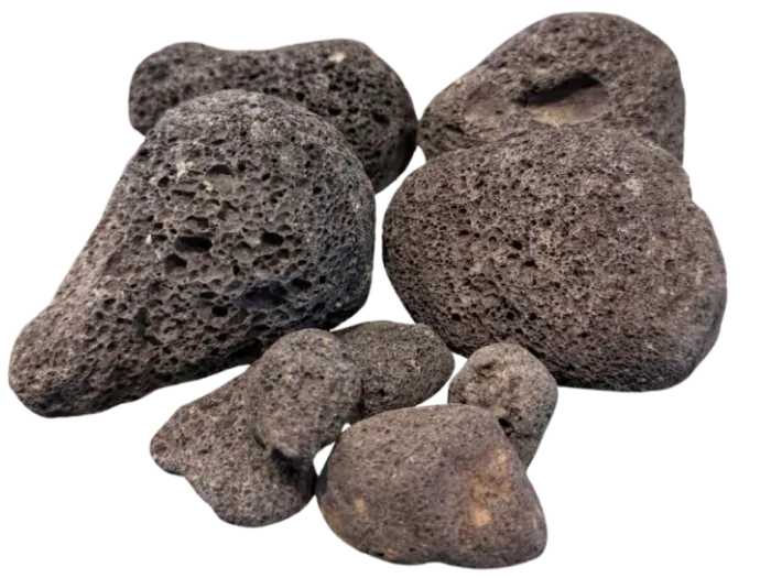 Présentation du matériau galets pouzzolane noire